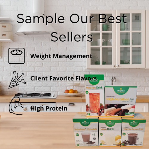Sample our best sellers for weight management, client favorite flavors, and high protein